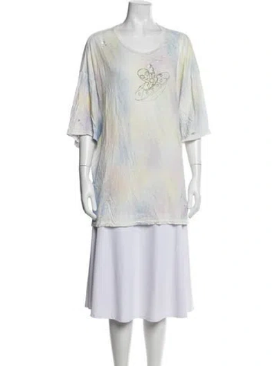 Pre-owned R13 Tie-dye Print Crew Neck T-shirt In Blue