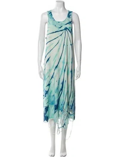 Pre-owned R13 Tie-dye Print Long Dress In Blue