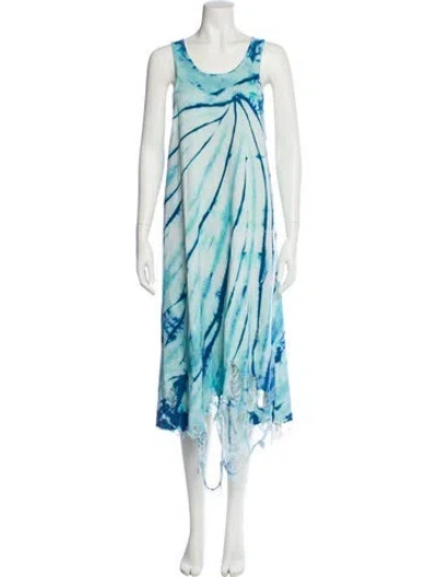 Pre-owned R13 Tie-dye Print Long Dress In Blue
