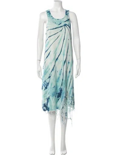 Pre-owned R13 Tie-dye Print Long Dress In Blue