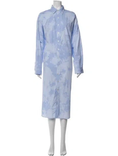 Pre-owned R13 Tie-dye Print Long Dress In Blue