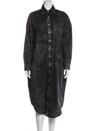 Pre-owned R13 Tie-dye Print Long Dress In Gray