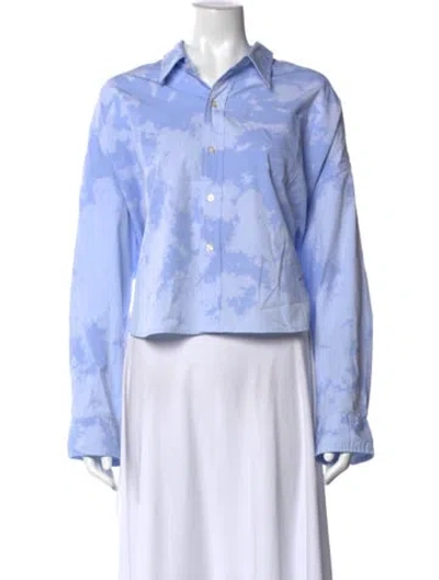 Pre-owned R13 Tie-dye Print Long Sleeve Button-up Top In Blue