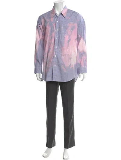 Pre-owned R13 Tie-dye Print Long Sleeve Dress Shirt In Blue