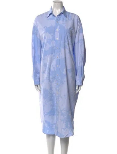 Pre-owned R13 Tie-dye Print Midi Length Dress In Blue