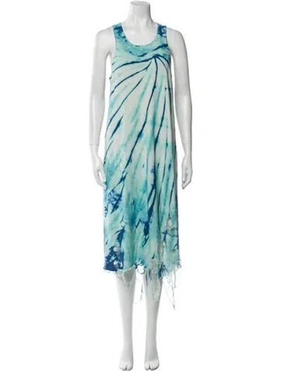 Pre-owned R13 Tie-dye Print Midi Length Dress In Blue
