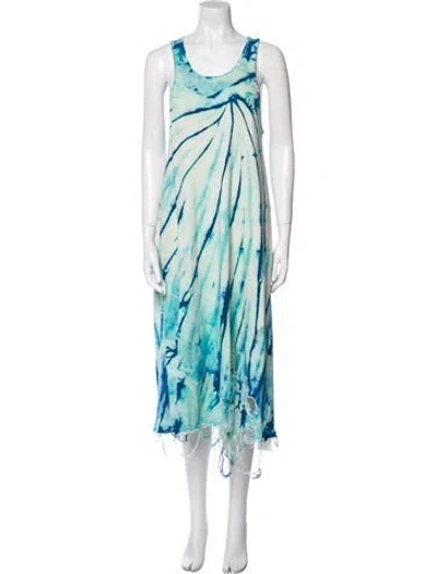Pre-owned R13 Tie-dye Print Midi Length Dress In Blue