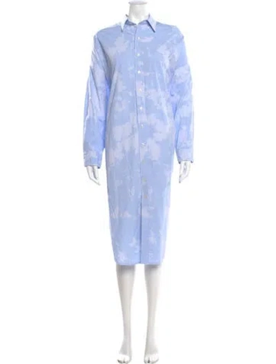 Pre-owned R13 Tie-dye Print Midi Length Dress In Blue