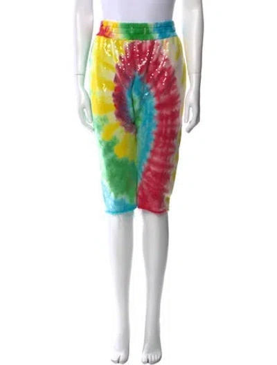 Pre-owned R13 Tie-dye Print Straight Leg Pants In Green