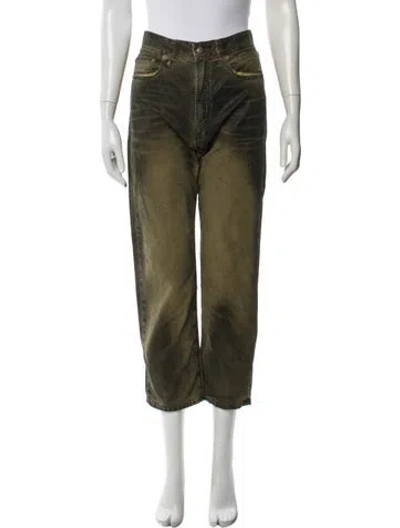 Pre-owned R13 Tie-dye Print Straight Leg Pants In Green