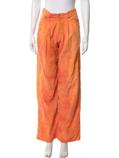 Pre-owned R13 Tie-dye Print Wide Leg Pants In Orange