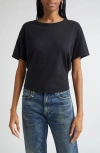 R13 Tight Waist Cotton & Cashmere T-shirt In Black