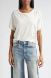 R13 Tight Waist Cotton & Cashmere T-shirt In White