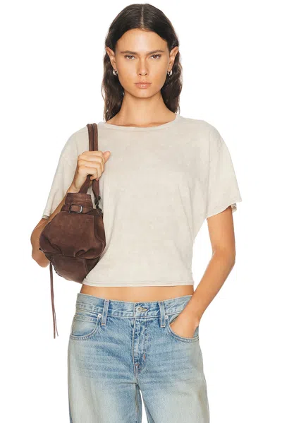 R13 Tight Waist Tee In Acid Khaki Stone