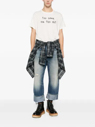 R13 Too Sober Printed T-shirt In White