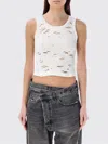 R13 Distressed Slim Fit Tank Top In Animal Print