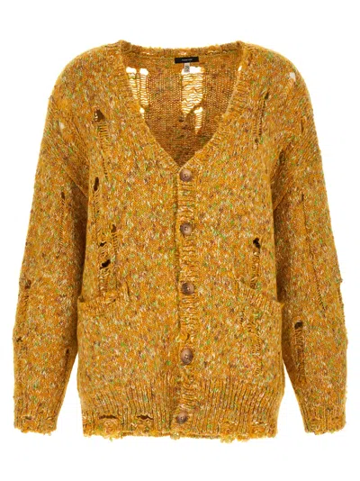 R13 Long-sleeved Cardigan In Yellow