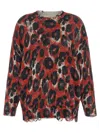 R13 Distressed Leopard-print Cotton Sweater In Multi