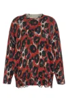 R13 Distressed Leopard-print Cotton Sweater In Multi