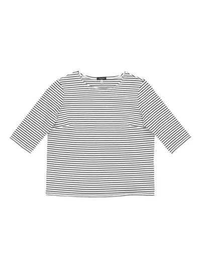 R13 Tshirt In Navy Ecru Narrow Stripe