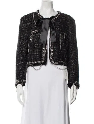 Pre-owned R13 Tweed Pattern Jacket In Black