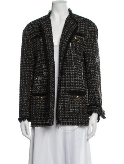 Pre-owned R13 Tweed Pattern Jacket In Black