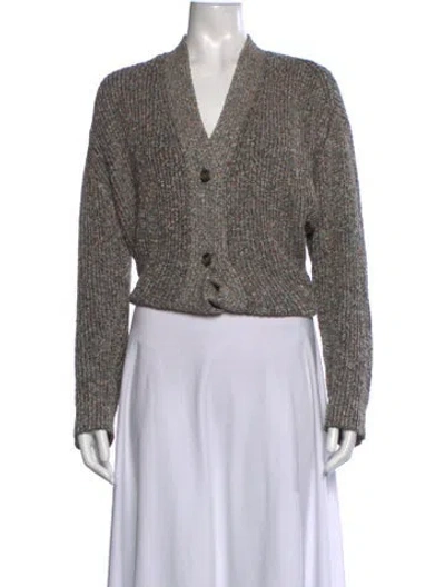Pre-owned R13 Tweed Pattern V-neck Sweater In Multicolor