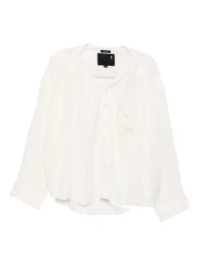 R13 Twist-neck Shirt In White
