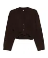 R13 Button-front Cropped Cardigan In Brown