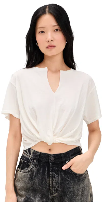 R13 Twisted Front Tee Ecru In Nude