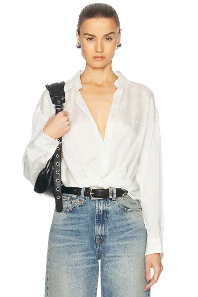 R13 Twisted Front Top In White