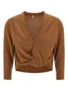 R13 Twisted-knot Cashmere Cardigan In Brown