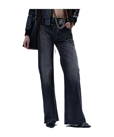 R13 Twisted Seam Flare Jean In Black