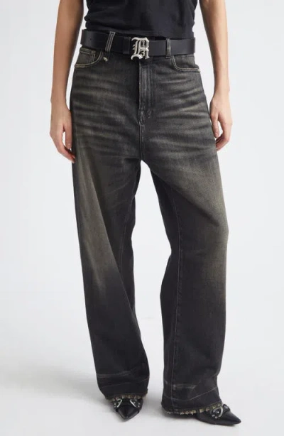 R13 Venti Baggy Wide Leg Jeans In Black