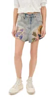 R13 Venti Shorts Applique Ecru Floral In Applique Ecru Floral