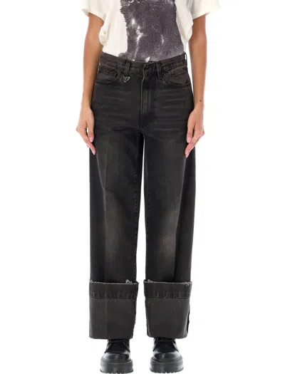 R13 Nina Straight Jeans In Black