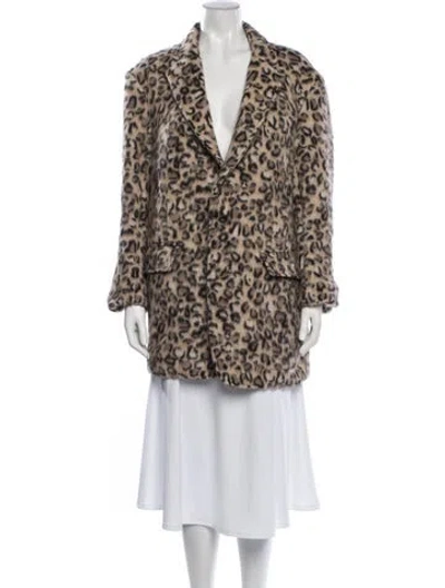 Pre-owned R13 Virgin Wool Animal Print Coat In Neutrals