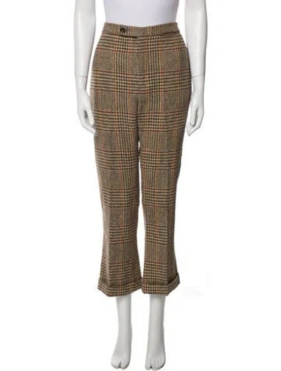 Pre-owned R13 Virgin Wool Straight Leg Pants W/ Tags In Brown