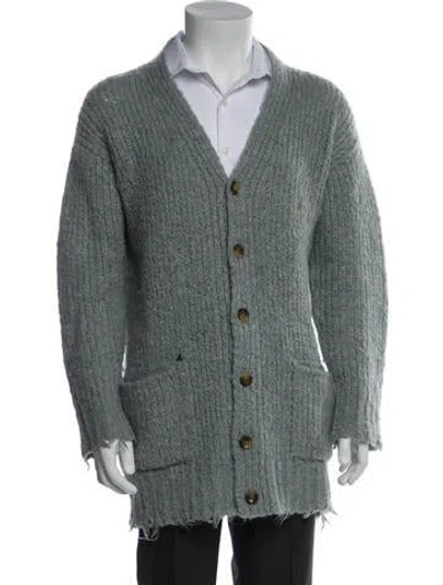 Pre-owned R13 V-neck Long Sleeve Cardigan In Blue