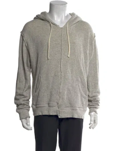 Pre-owned R13 V-neck Long Sleeve Hoodie In Gray