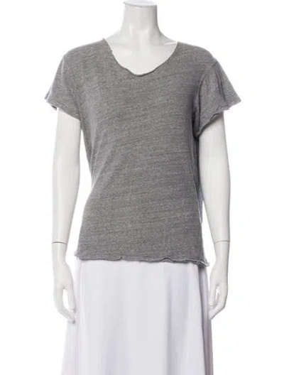 Pre-owned R13 V-neck Short Sleeve T-shirt In Grey