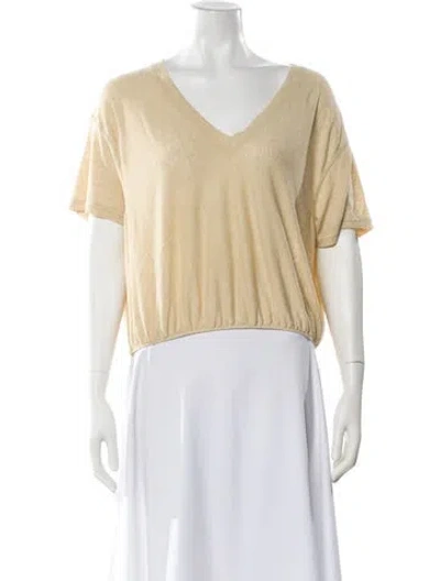 Pre-owned R13 V-neck Short Sleeve T-shirt In Neutral