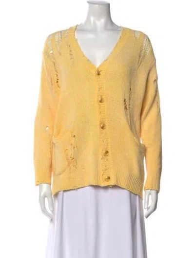 Pre-owned R13 V-neck Sweater In Yellow