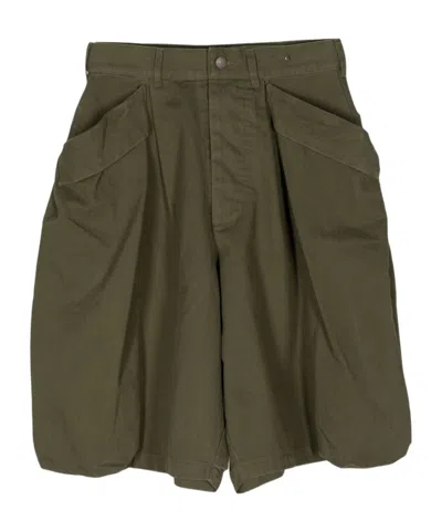 R13 Waistband And Strap Shorts In Green