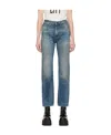 R13 Washed Cropped Jeans In Blue