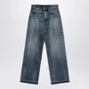 R13 Dawson Wide Denim Jeans In Blue