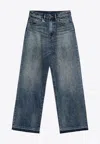 R13 Dawson Wide Denim Jeans In Blue