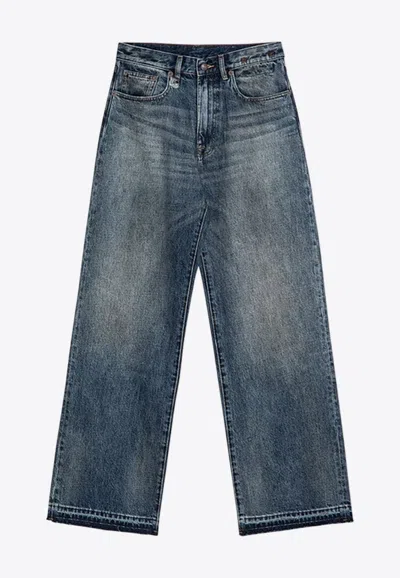 R13 WASHED-OUT STRAIGHT JEANS