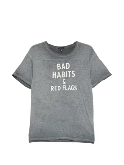 R13 Washed-effect T-shirt In Gray
