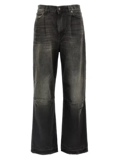 R13 Wayne Articulated Knee Jeans In Black